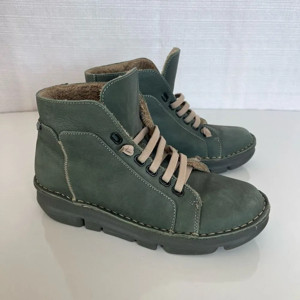 On Foot 29001 High Top Green  Sneaker in Kaki Khaki. US Size 39